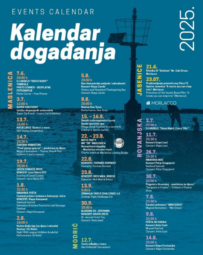 EVENTS CALENDAR 2025, Dalmor holiday house with a pool near the sea, Rovanjska, Dalmatia, Croatia Rovanjska